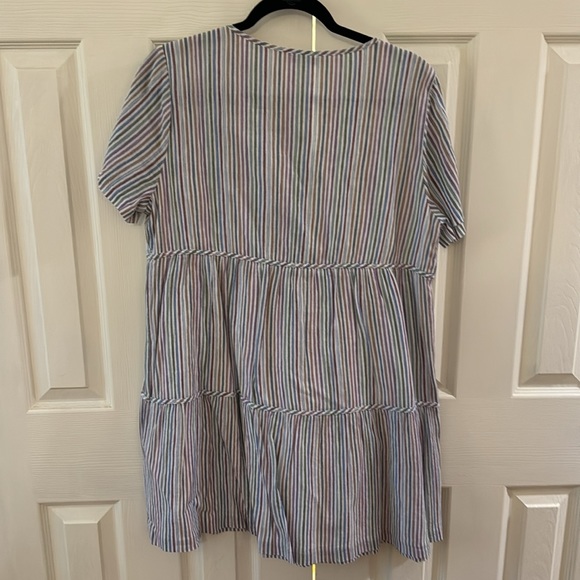 Stripped Madewell mini dress with button front. Size large. Great condition. - Picture 5 of 6